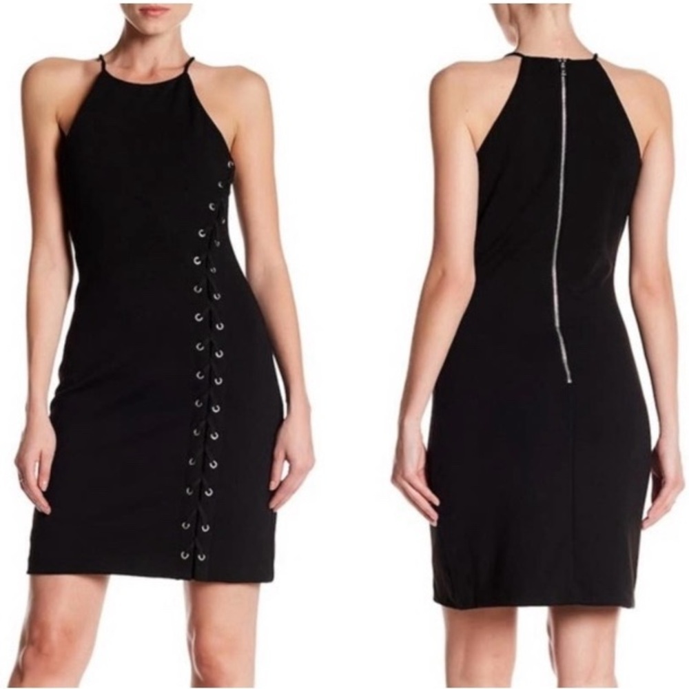 Parker Florence Lace Up Black Mini Dress Size XS